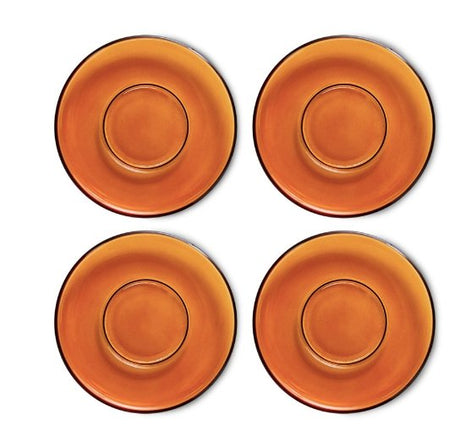 70's Glassware saucers - Amber brown (set of 4) - Urban Nest