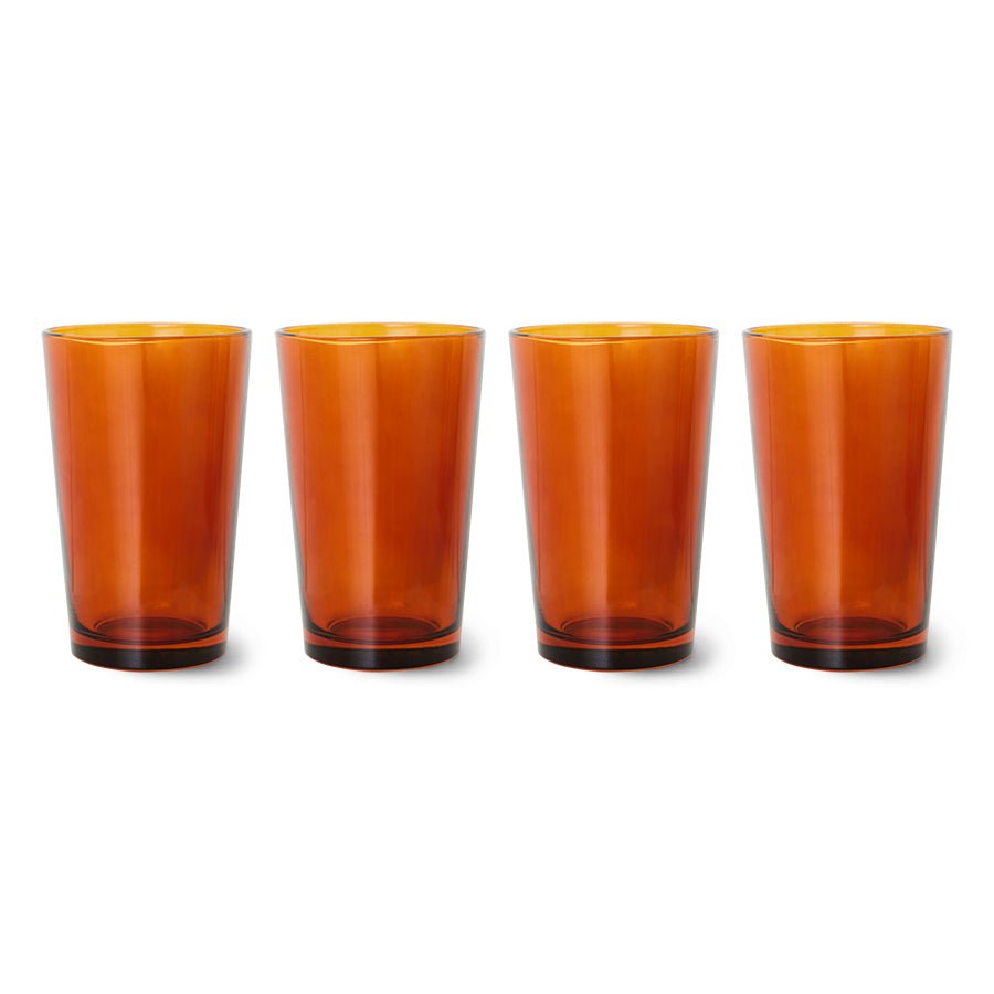 70's glassware tea - amber brown (set of 4) - Urban Nest
