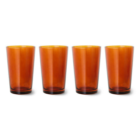 70's glassware tea - amber brown (set of 4) - Urban Nest