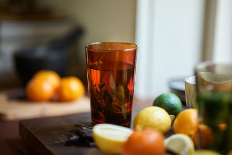 70's glassware tea - amber brown (set of 4) - Urban Nest