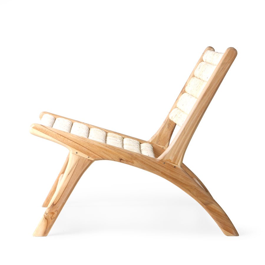 Abaca/ teak lounge chair - Urban Nest