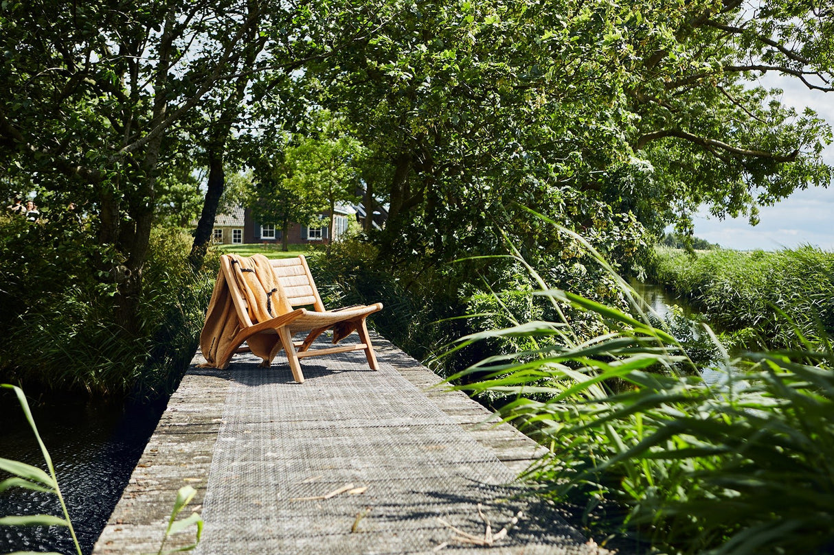 Abaca/ teak lounge chair - Urban Nest