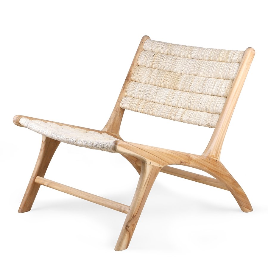 Abaca/ teak lounge chair - Urban Nest