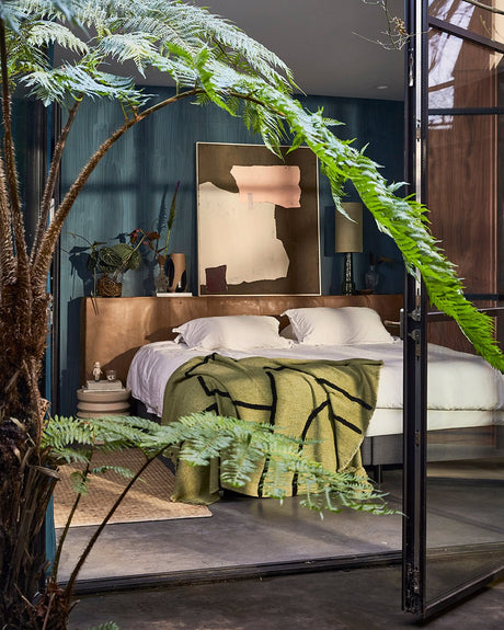 Abstract painting - mustard/ nude - Urban Nest