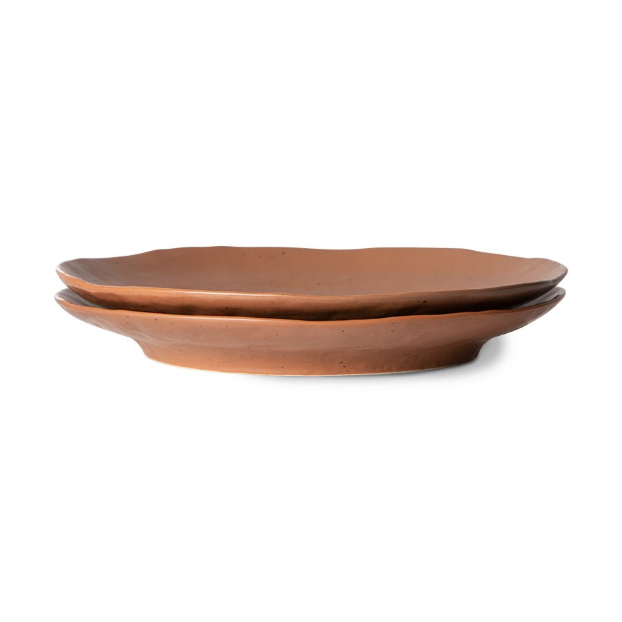 Bold & basic ceramics - side plate brown (set of 2) - Urban Nest