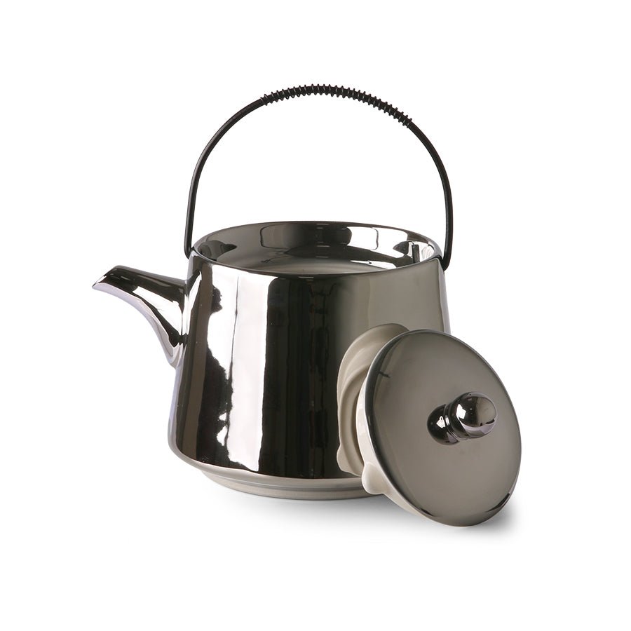 Bold & basic ceramics: tea pot - silver - Urban Nest