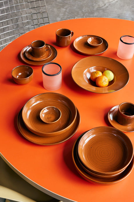 Chef ceramics cup and saucer - burned orange - Urban Nest