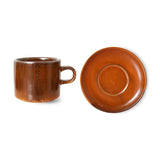 Chef ceramics cup and saucer - burned orange - Urban Nest
