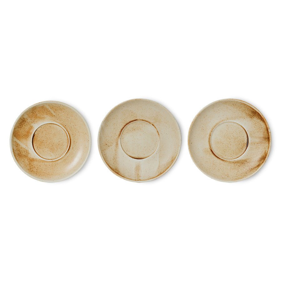Chef ceramics: cup and saucer, rustic cream/brown - Urban Nest