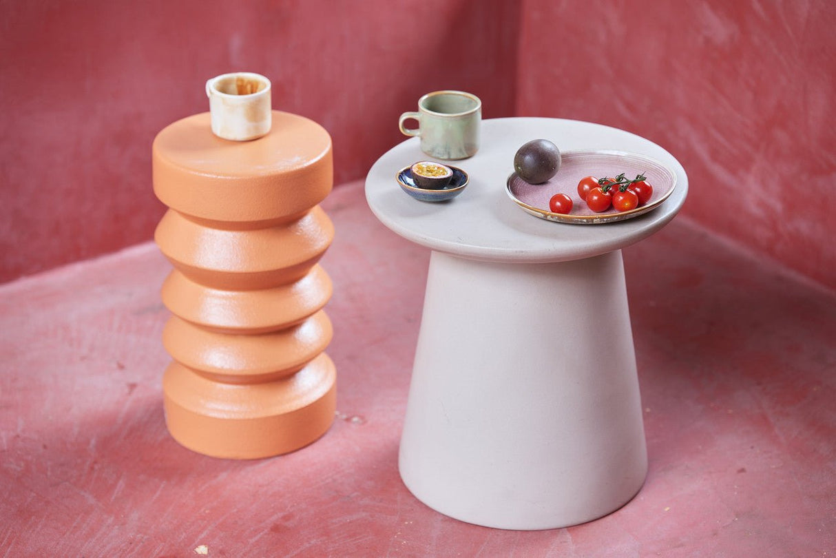 Chef ceramics: cup and saucer, rustic cream/brown - Urban Nest