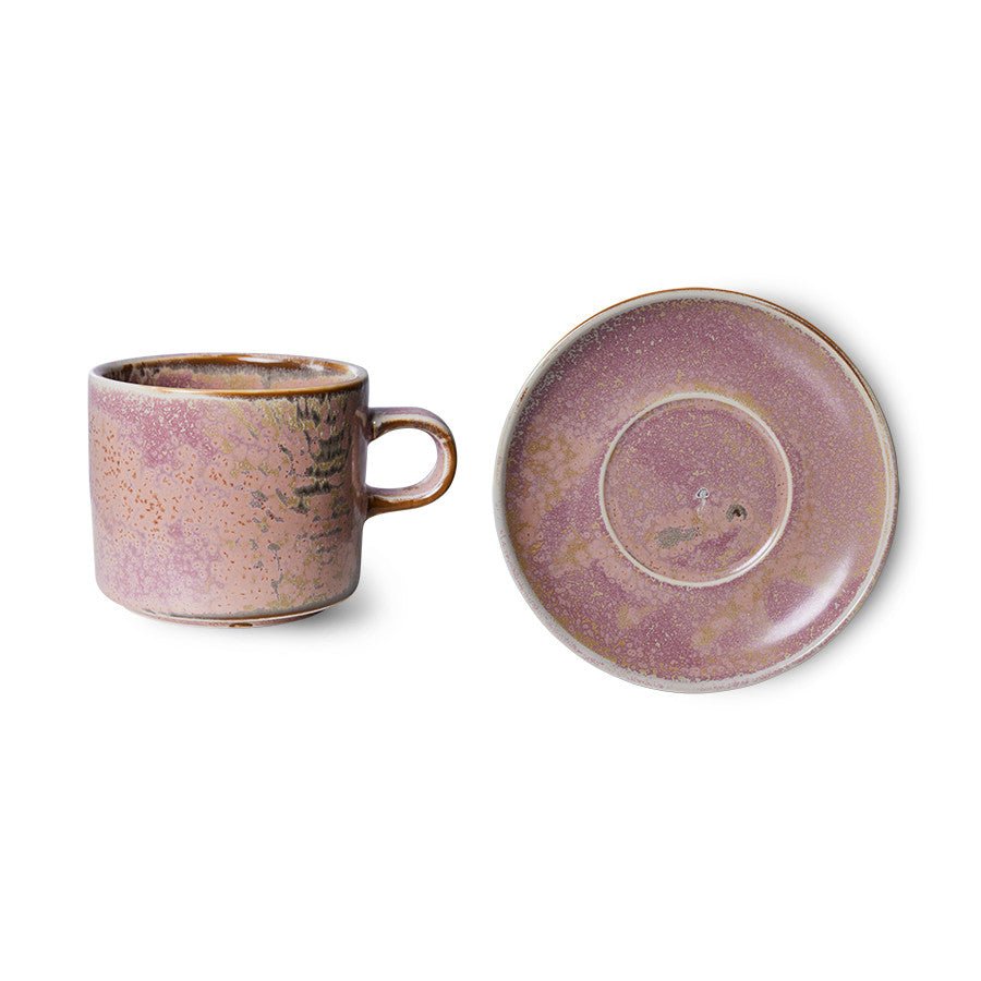 Chef ceramics: cup and saucer, rustic pink - Urban Nest