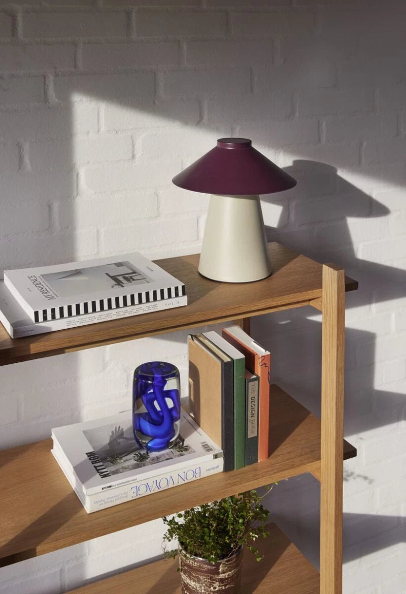 Chipper Table Lamp Sand/Burgundy - Urban Nest
