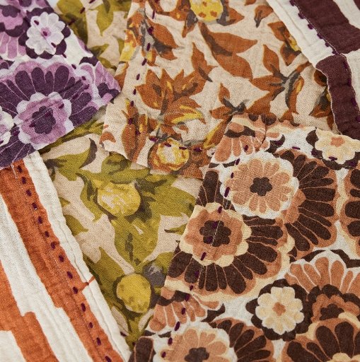 Cotton napkins- Floral burgundy (set of 2) - Urban Nest