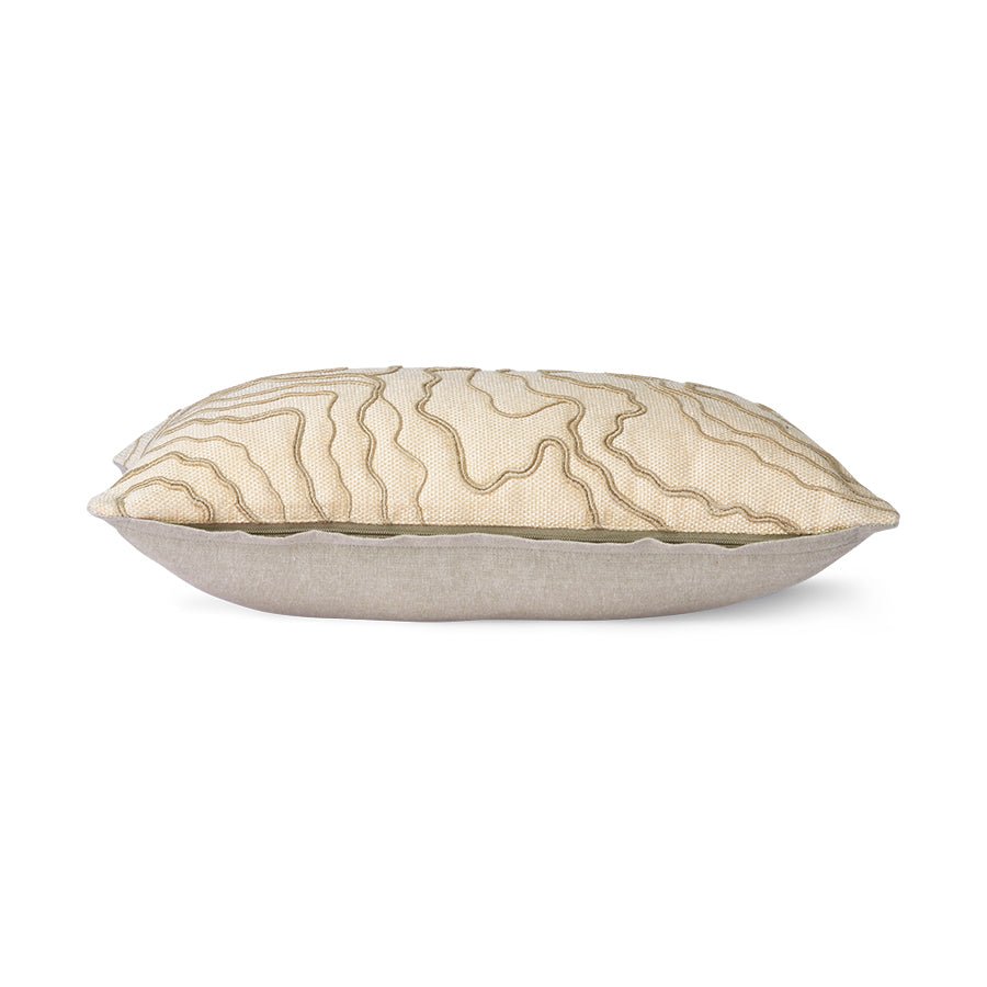 Cream cushion with stitched lines - Urban Nest