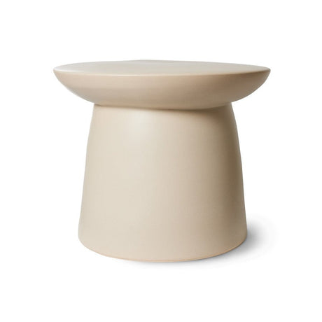 Earthenware side table L - Cream - Urban Nest