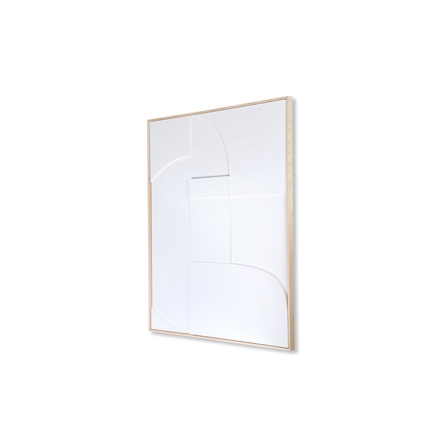 Framed relief art panel A - white M - Urban Nest