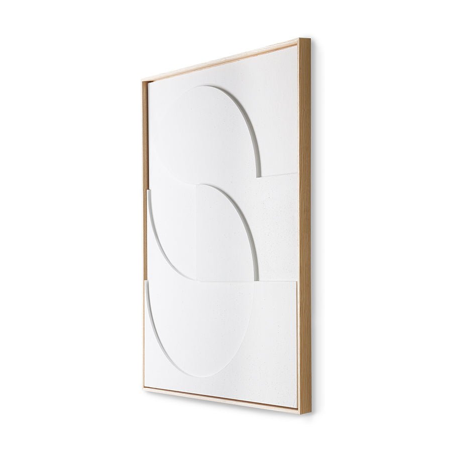 Framed relief art panel white D large - Urban Nest