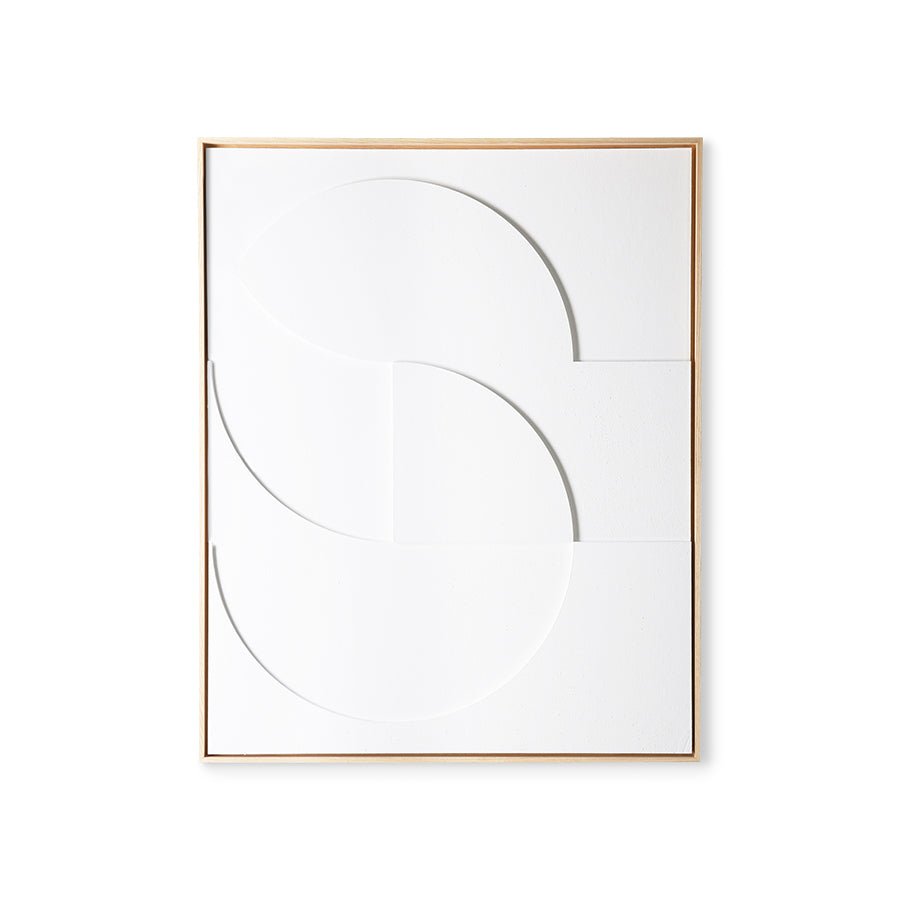 Framed relief art panel white D large - Urban Nest