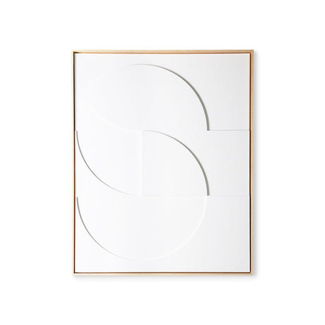 Framed relief art panel white D large - Urban Nest