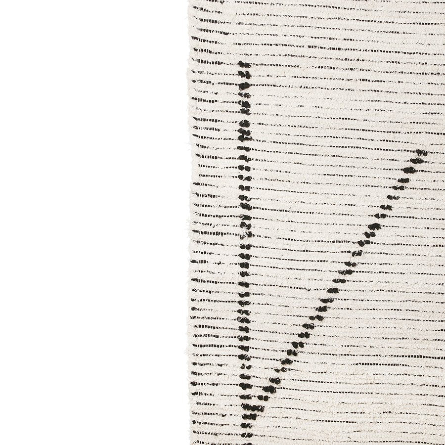 Hand woven cotton rug - cream/charcoal - Urban Nest