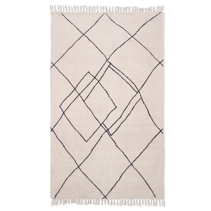 Handwoven zigzag rug - black/white - Urban Nest