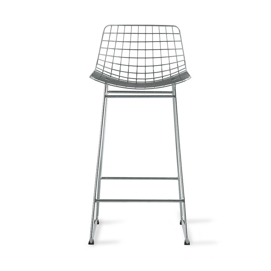 Metal wire bar stool - silver - Urban Nest