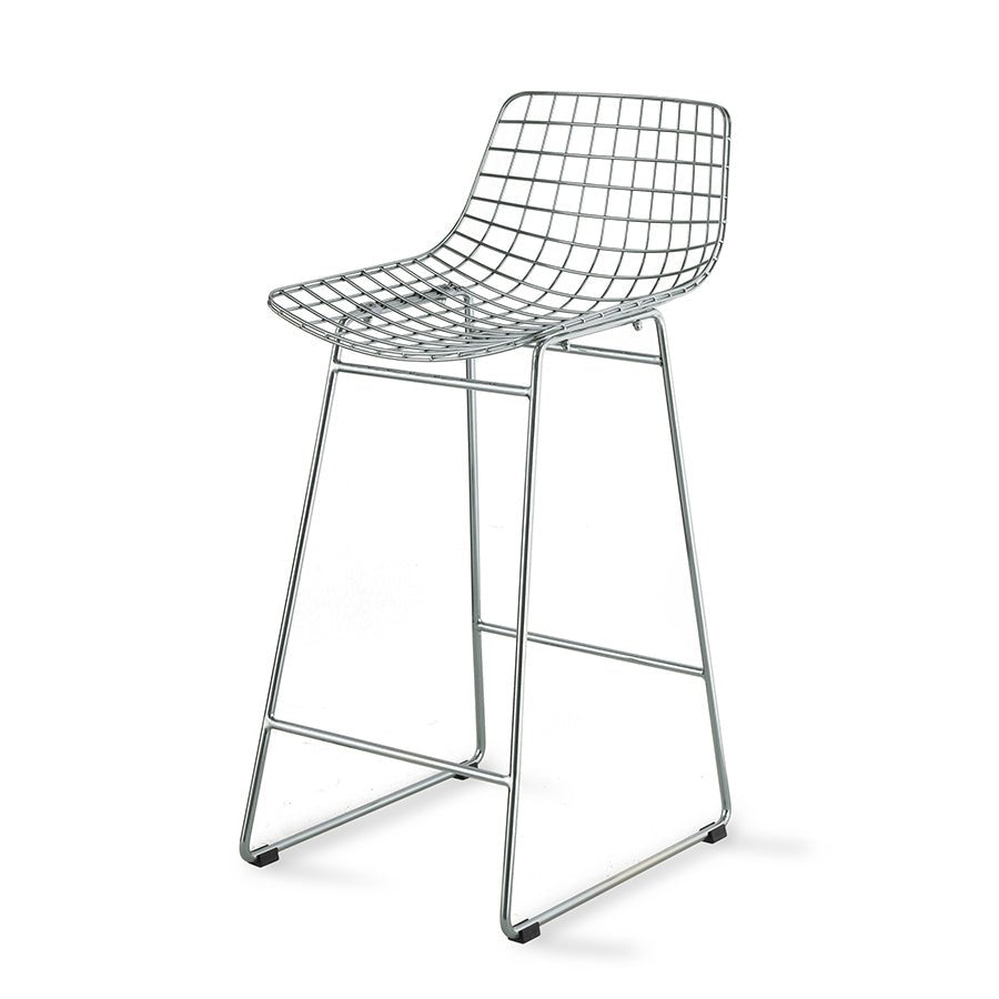 Metal wire bar stool - silver - Urban Nest