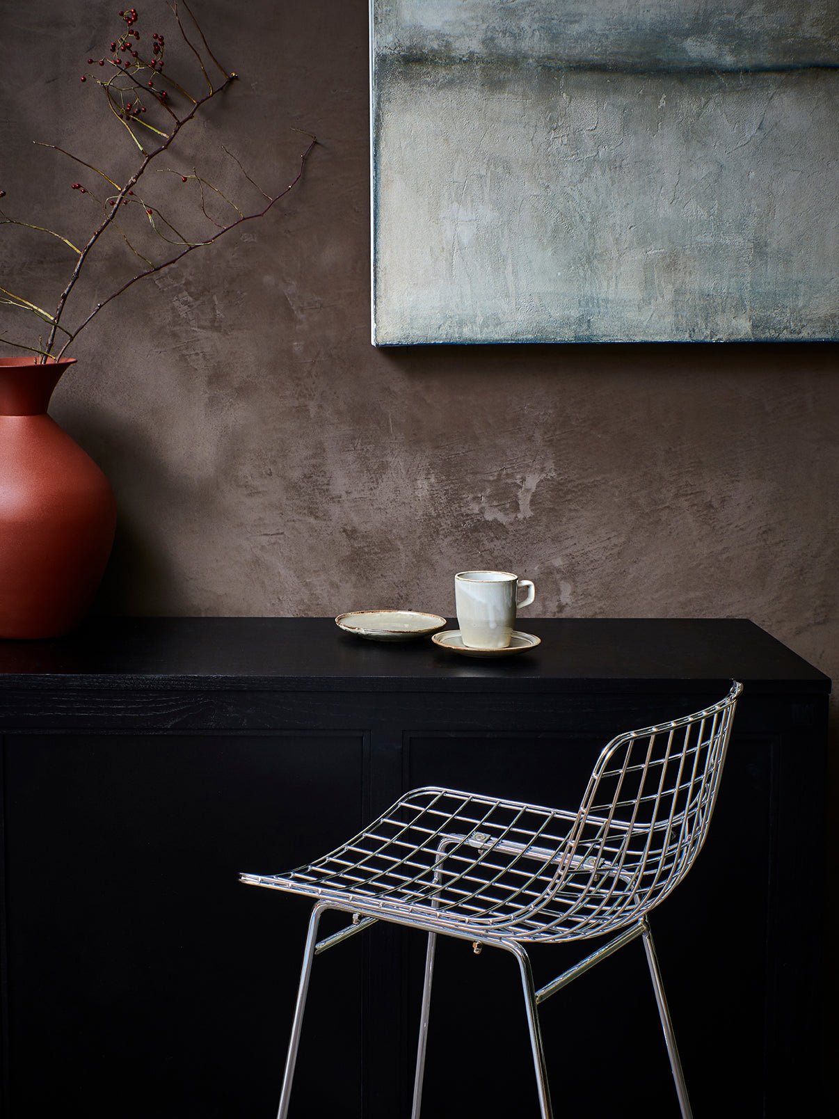 Metal wire bar stool - silver - Urban Nest