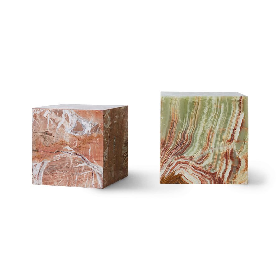 Onyx marble block table - natural - Urban Nest