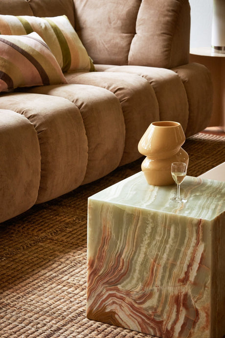 Onyx marble block table - natural - Urban Nest