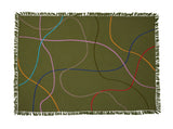 Outline Throw Green/Multicolour - Urban Nest