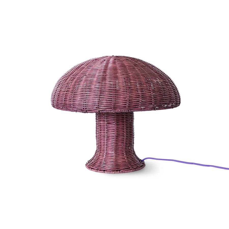 Rattan table lamp - burgundy - Urban Nest