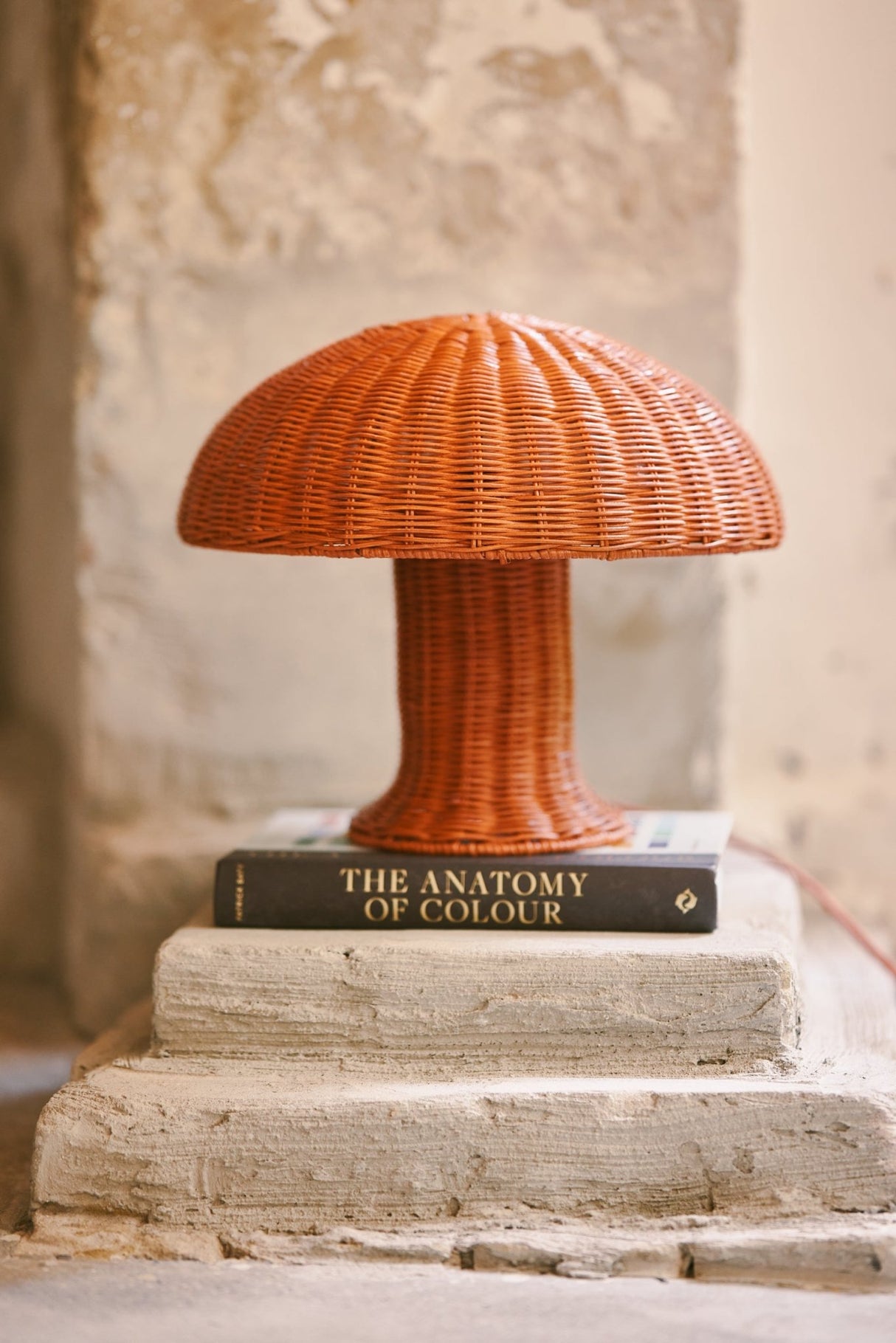 Rattan table lamp - coral - Urban Nest