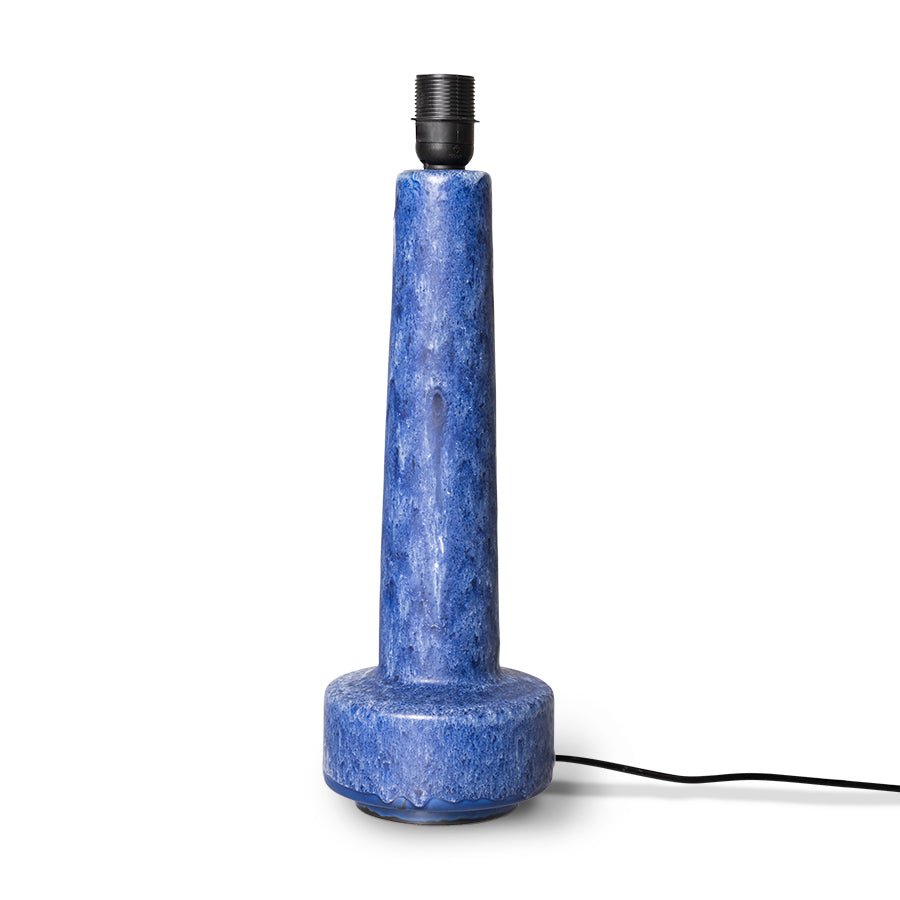Retro stoneware lamp base - blue - Urban Nest