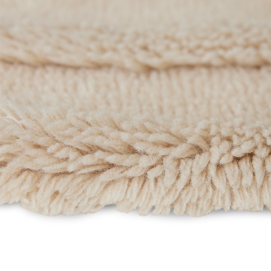 Round woolen rug - cream - Urban Nest