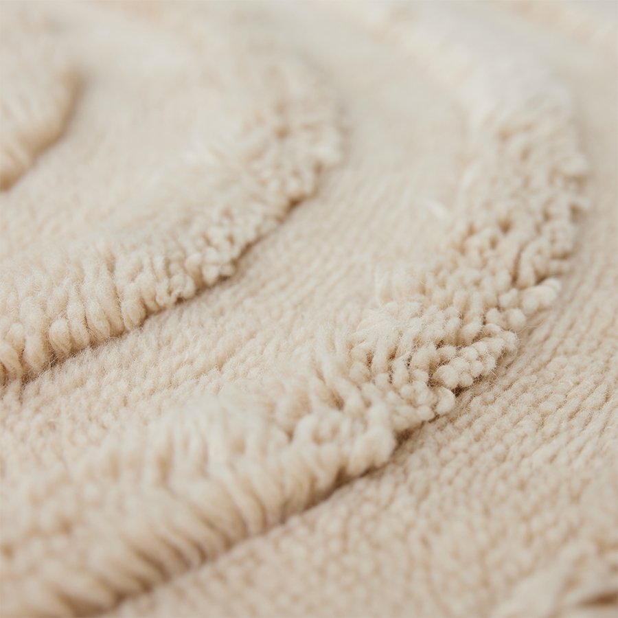 Round woolen rug - cream - Urban Nest