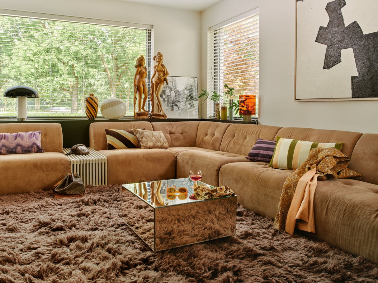 Striped velvet cushion - Fields - Urban Nest