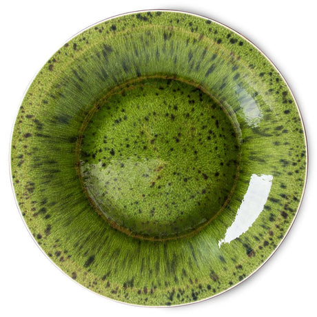 The emeralds: ceramic dinner plate spotted, green (set of 2) - Urban Nest