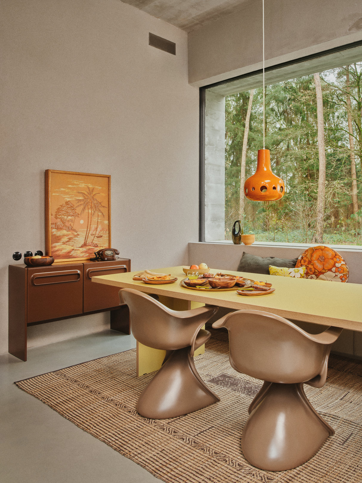 Dining table rectangular - olive