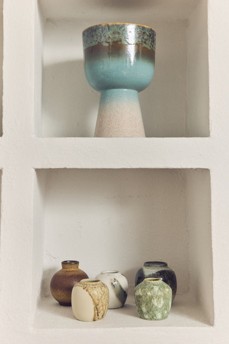 70s ceramics: small vases pursuit, set of 5