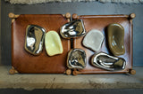 Glass sculpture chrome - cream