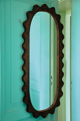 Wooden ripple mirror