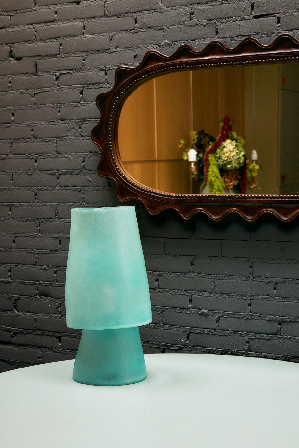 Wooden ripple mirror