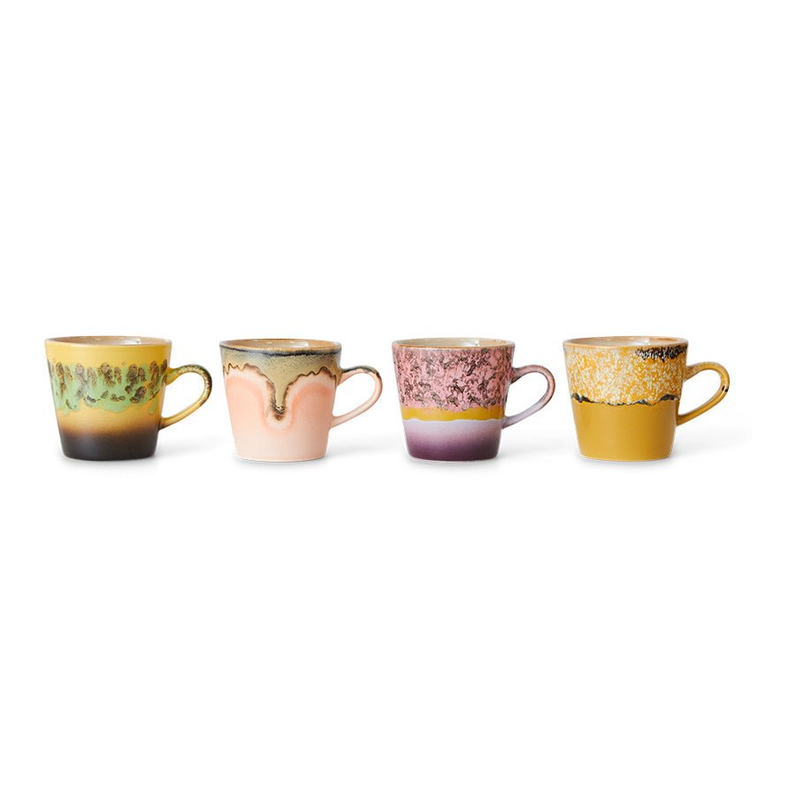 70s ceramics: americano mugs radiant (set of 4) - Urban nest