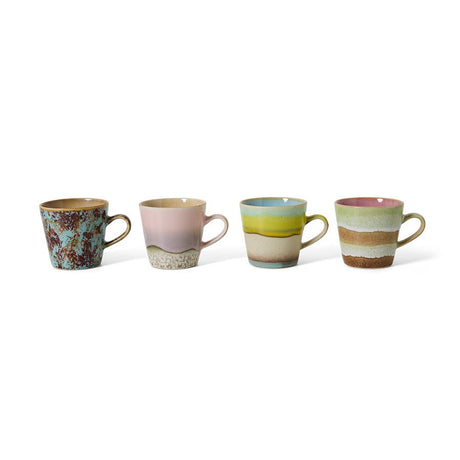70s ceramics: americano mugs, rococo (set of 4) - Urban nest
