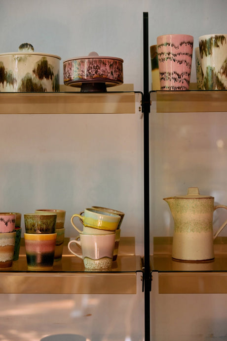 70s ceramics: americano mugs, rococo (set of 4) - Urban nest