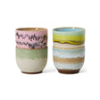 70s ceramics: café cups - deco (set of 4) - Urban nest
