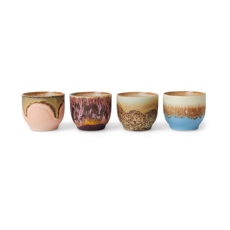 70s ceramics: café cups - lagoon (set of 4) - Urban nest