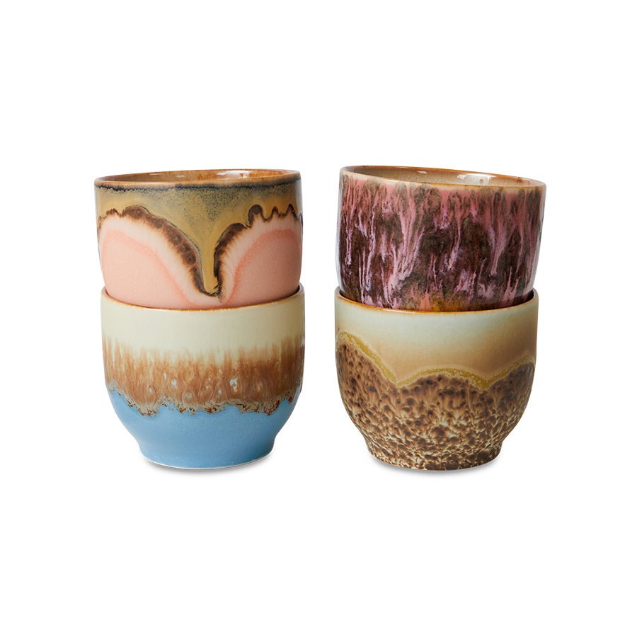 70s ceramics: café cups - lagoon (set of 4) - Urban nest