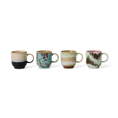70s ceramics: café mugs abstract (set of 4) - Urban nest